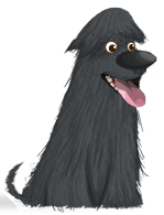 perro negro ojos grandes
