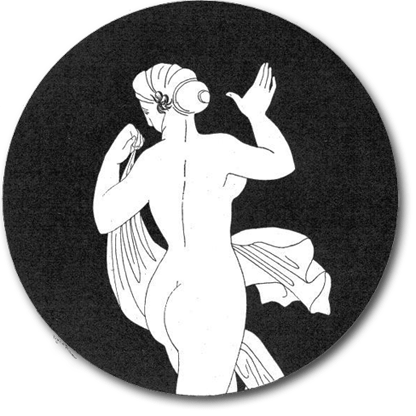 Pintura de una mujer, tomada de un pelike (una vasija para almacenaje).