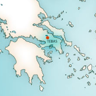 Localización de la ciudad de Tebas en Grecia.